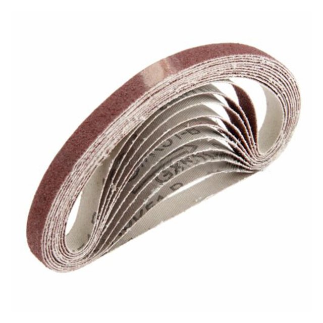 10 unids 330 * 10 mm abrasivo cinturones de lijado grano 80 # lijador molienda herramientas de pulido abrasión