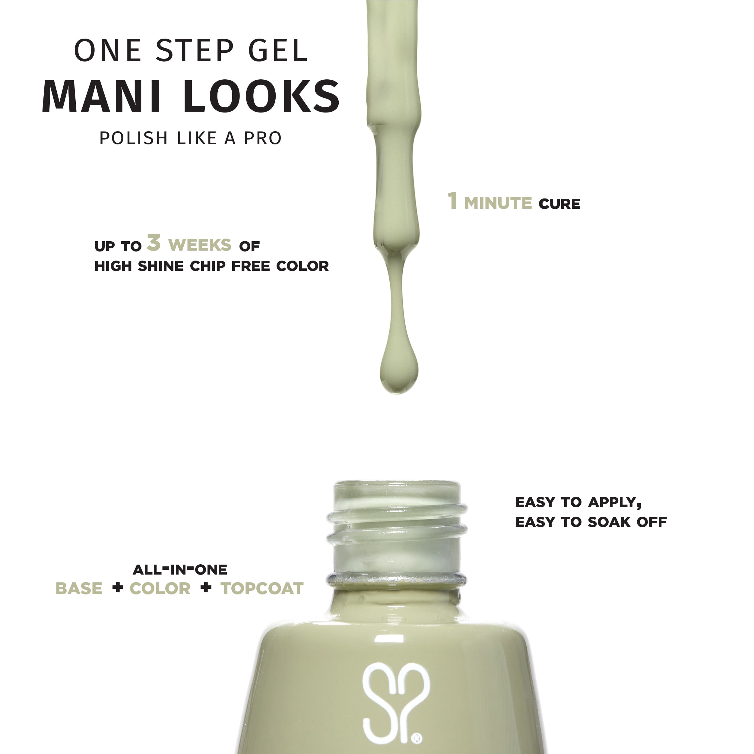 Salon Perfect Milky One Step Gel, Sage, Green Nail Polish, 0.5 fl oz