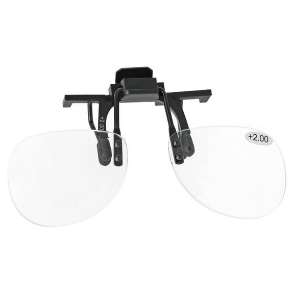 The Beadsmith Clip-On Magnifying Glasses – Flip-Up Lenses for Eyeglasses, 2.00 Strength, 3.75” Wide