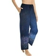 thumbnail image 2 of Balery Retro Blue Glitter print Women's Pajama Pants,Ultra Lightweight Pjs,Lounge Pant-Medium, 2 of 9