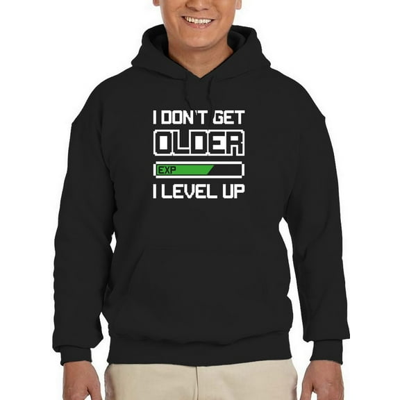 Smartprints Mens Graphic Hoodie Black - I Don't Get Older Cotton Blend Classic Fit