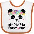 thumbnail image 3 of Inktastic My YiaYia Loves Me Yia Yia Bear Girls Baby Bib, 3 of 4