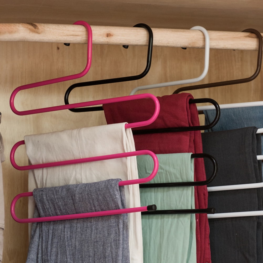 20-100x Open-end Trousers Pants Hangers Scarf Towel Rack Hanger Closet Organizer 