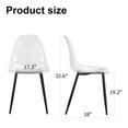 thumbnail image 4 of Sumdeal Clear Dining Chairs Set of 6, Modern Kitchen Chairs with Transparent Seat, Acrylic Accent Side Chairs with Metal Legs for Dining Room, Kitchen, Living Room,Black Leg,6, 4 of 6