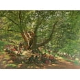 thumbnail image 2 of George, Edmund Warren 14x11 White Modern Wood Framed Museum Art Print Titled - Robin Hood and His Merry Men In Sherwood Forest, 2 of 4