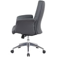 thumbnail image 5 of REMSOFT Mid-Back Adjustable Swivel PU Leather Ergonomic Swivel Office Computer Desk Executive Chair for Office, Home, Living Room, Padded Seat and Back, Grey, 5 of 9