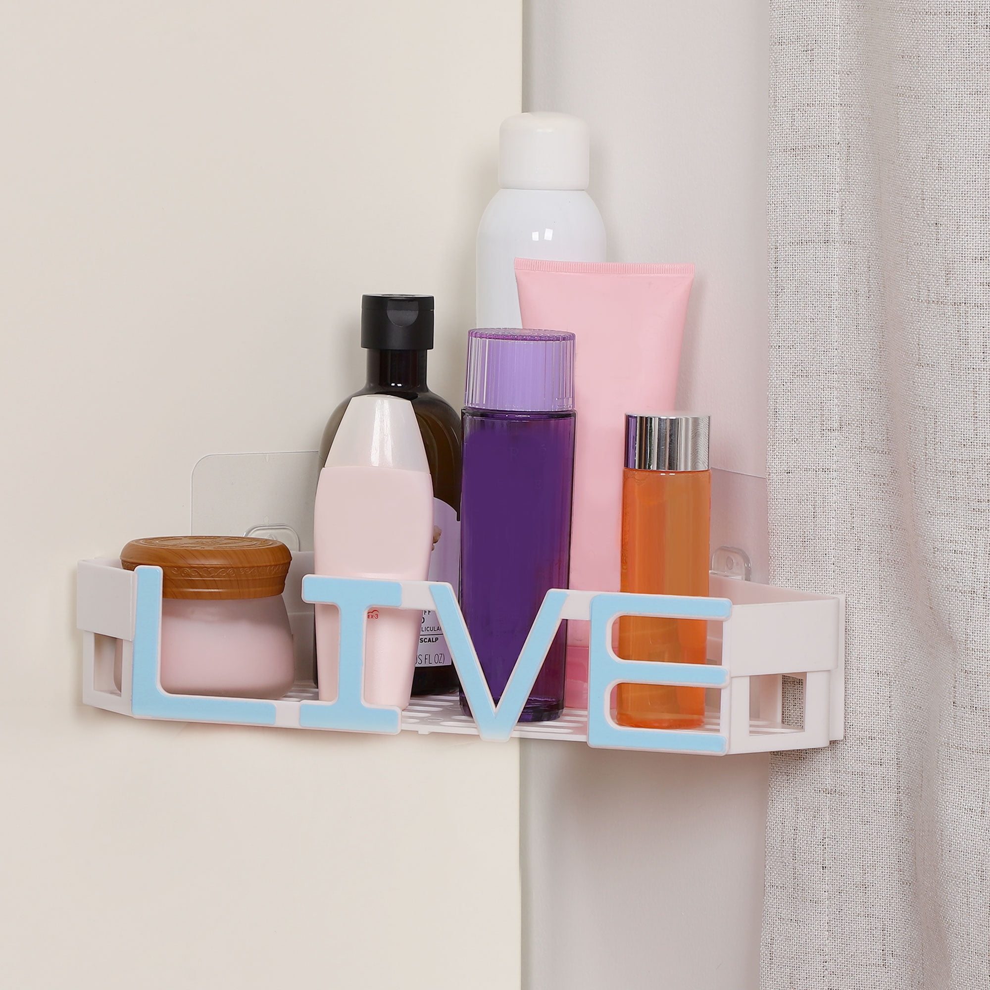 Plastic Wall Corner Shower Caddies Rack Bin.Water Resistant Basket