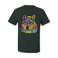 thumbnail image 3 of Colorful Majestic Neon Atric Wolf | Dean Russo Art Animal Lover Men's T-Shirt, Forest Green, 5XL, 3 of 5