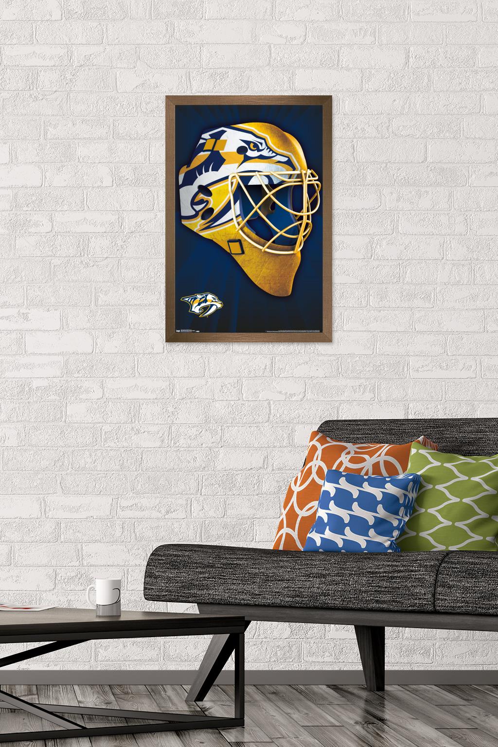 NHL NashVille Predators - Mask 16 Wall Poster, 14.725" x 22.375", Framed