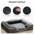 thumbnail image 2 of EDX Cama para Perros Sofá Cama Ortopédico para Perros de 35"x25", Sofá Cama Grande para Mascotas de Espuma con Soporte y Funda Lavable Extraíble, Gris, 2 of 9