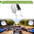 thumbnail image 2 of Unique Bargains Universal Motorcycle Rear View Mirrors Adjustable Side Rearview Mirror Aluminum Alloy Plastic 1 Set Black Silver Tone M8/M10 Polygonal Shape, 2 of 7