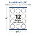 thumbnail image 6 of Avery Glossy White Starburst Labels, 2.25", 1,200 Total, 6 of 9