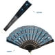thumbnail image 4 of Abanico de mano oriental, elegante bordado con lentejuelas, abanico de mano con patrón de pavo real, abanico plegable, 4 of 7