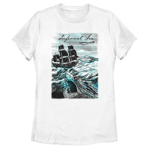 Women's Pirates of the Caribbean: Curse of the Black Pearl Infernal Sea  Graphic Tee White Medium