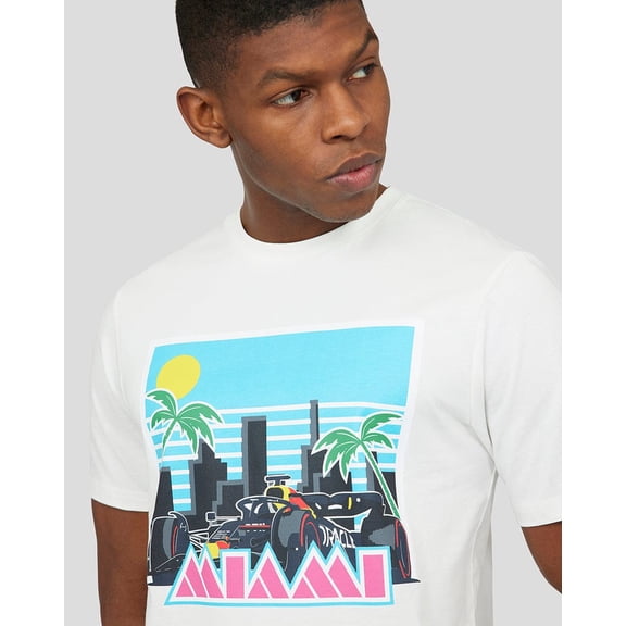 Men's Castore White Red Bull Racing-2023 F1 Miami Grand Prix Vice T-Shirt