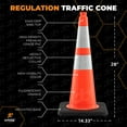 thumbnail image 3 of Xpose Safety 28 Inch Orange Slim Line Traffic Cones with 6" & 4" Collars, 4 Pack Multipurpose PVC Plastic Safety Cone for Parking, Soccer, Caution, Kids and Construction, 3 of 7