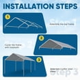 thumbnail image 5 of Quictent 10x20 ft Heavy Duty Carport – Gray Waterproof & UV Protected Steel Frame Garage, Portable Car Canopy Shelter for Vehicle Storage, 5 of 6