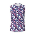 thumbnail image 6 of Lsque Skull cartoon flower Print Men's Cotton Blend Sleeveless Muscle Shirts (S-3XL)- Moisture Wicking, Odor Protection, UPF 30+,XX-Large, 6 of 8