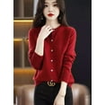 thumbnail image 2 of Trendy 2025 Women's Knit Cardigan - Lightweight Long Sleeve Round Neck Open Front Sweater ( Loose Fit, Elegant & Versatile), 2 of 22