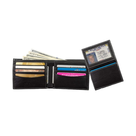 RFID Blocking Genuine Leather Men's Bifold Premium Wallet With Removable ID Card Holder