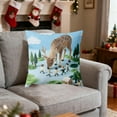 thumbnail image 4 of Beautynvta Christmas Pillow Cover, 18x18 Inch, Forest Reindeer Pattern Decorative Throw Pillow Case, Soft Fabric Holiday Cushion Cover for Sofa Coush Bed Home Decor, 4 of 6