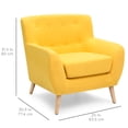 thumbnail image 6 of Best Choice Products Mid-Century Modern Linen Upholstered Button Tufted Accent Chair - Yellow, 6 of 6
