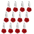 thumbnail image 2 of Shower Hooks under $5! Yannianjz Rose Shower Curtain Hooks, Decorative Shower Curtain Rings with Rose Design, Plastic Hanging Hooks for Bathroom Curtain, Elegant Shower Hook Set for Home, 2 of 6