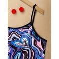thumbnail image 6 of Girls Straps Sleeveless Glow In The Dark Dazzling Heart Print Bodycon Slim Dresses, 7-14Y Kids Party Dress, 6 of 7