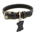 thumbnail image 2 of Flmtop Animaux de Compagnie Chien Chiot Réglable en Similicuir Tags Collier Collier Doux Sangle de Cou Noir, 2 of 9