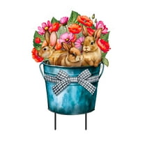 Briarwood Lane Bucket of Bunnies Metal Art