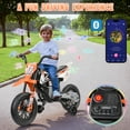 thumbnail image 6 of Farmdex 12V Ride on Dirt Bike for Kids, Ride on Motorcycle with 2 Training Wheels, Electric Motorcycle with Twist Grip Throttle, Built-in Music, 30W*2 Motors, Orange, 6 of 10