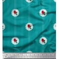 thumbnail image 1 of Soimoi Tissu en Coton Canard Rayé, Feuilles & Roses Imprimé Floral 1 Yard 42 Pouces de Large, 1 of 3