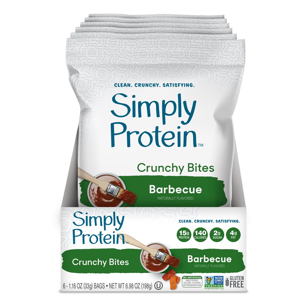 Simply Protein Crunchy Bites, Barbecue, 15g Protein, 6 Ct
