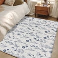 Blue Flowers 3'x5' Rug for Bedroom Foot of Bed Small Living Room ...