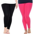 thumbnail image 1 of White Mark Women's 2-Pack Soft Stretchable Leggings, 1 of 2