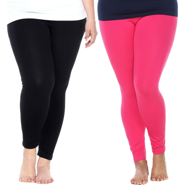 White Mark Women's 2-Pack Soft Stretchable Leggings