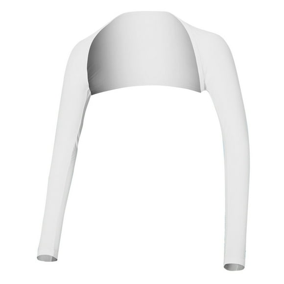 Guantes tipo chal para mujer, mangas tipo chal, de seda fría, con protección solar, ropa de verano con protección UV para actividades al aire libre - Talla L (blanco)