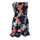 thumbnail image 1 of Mono corto informal de verano para mujer con estampado floral, hombros descubiertos y sin mangas. Negro, 1 of 9