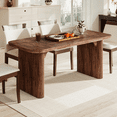 thumbnail image 5 of Tribesigns Modern Dining Table for 6 People, 63-Inch Kitchen Table with Double Robust Pedestal for Dining Room, Dark Brown, 5 of 7