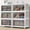 White, variant on Broview 180Gal Large Stackable Storage Bins with Lid & Doors, 720QT Folding Closet Organizers with 8x Wheels, Plastic Containers With Drawers, Collapsible Cabinets Boxes for Home, 6Pack White, V8
