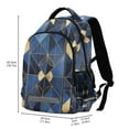 thumbnail image 2 of FORMRS Unisex Backpack Elementary School Travel Bookbag with Reflective Stripes, Blue Geometric Pattern, 2 of 7