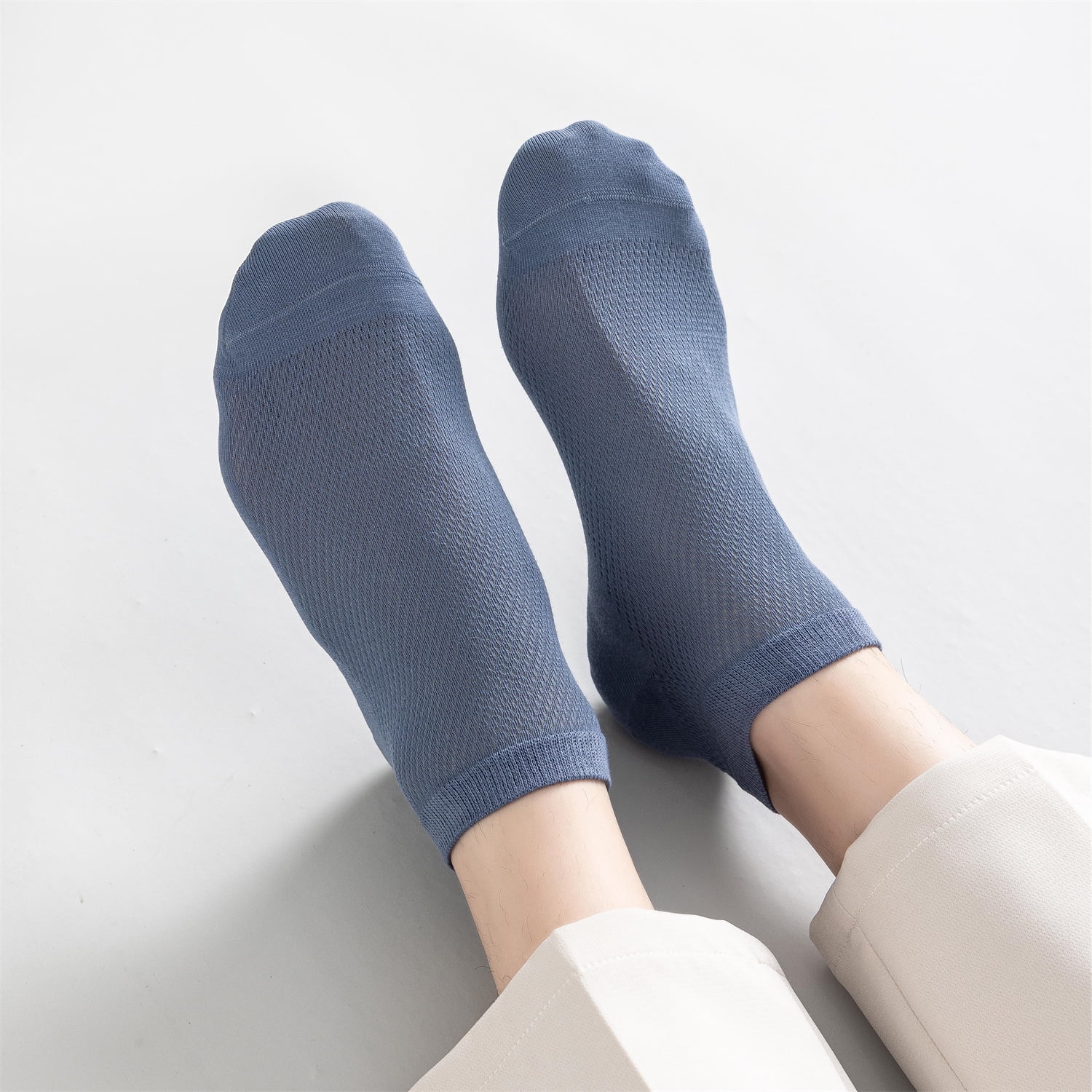 Sookeceks 6 Pairs Thin Ankle Socks for Men Mesh Breathable Cotton Socks Anti Slip Low Cut Soft Casual Socks Size 7-11