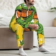 thumbnail image 7 of Fuzoiu T-Rex Playing Football Print Men's Long-Sleeved Pajama,Lounge Button Down Nightwear,Mens Notch Collar Pajama Set -X-Large, 7 of 7