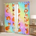 thumbnail image 2 of Homewish Cartoon Cute Fox Blackout Curtains Set of 2 (52x84 Each) for Teens, Kawaii Funny Animal Window Curtains, Bling Stars Print Curtains and Drapes, Black Out Curtains Decor, 2 of 6