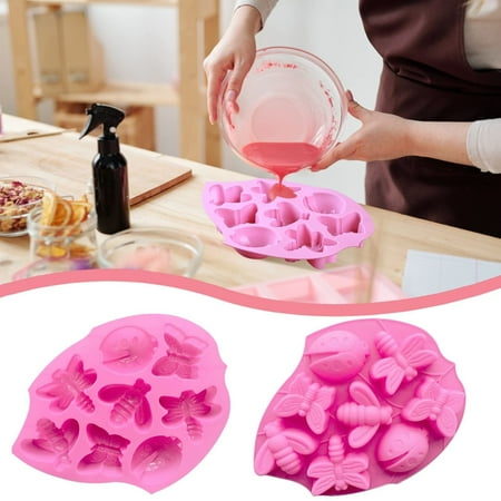 

amousa Flower Insect Soap Molds For Soap Making 3D Floral Silicone Molds For Handmade Soaps Bath Bombs