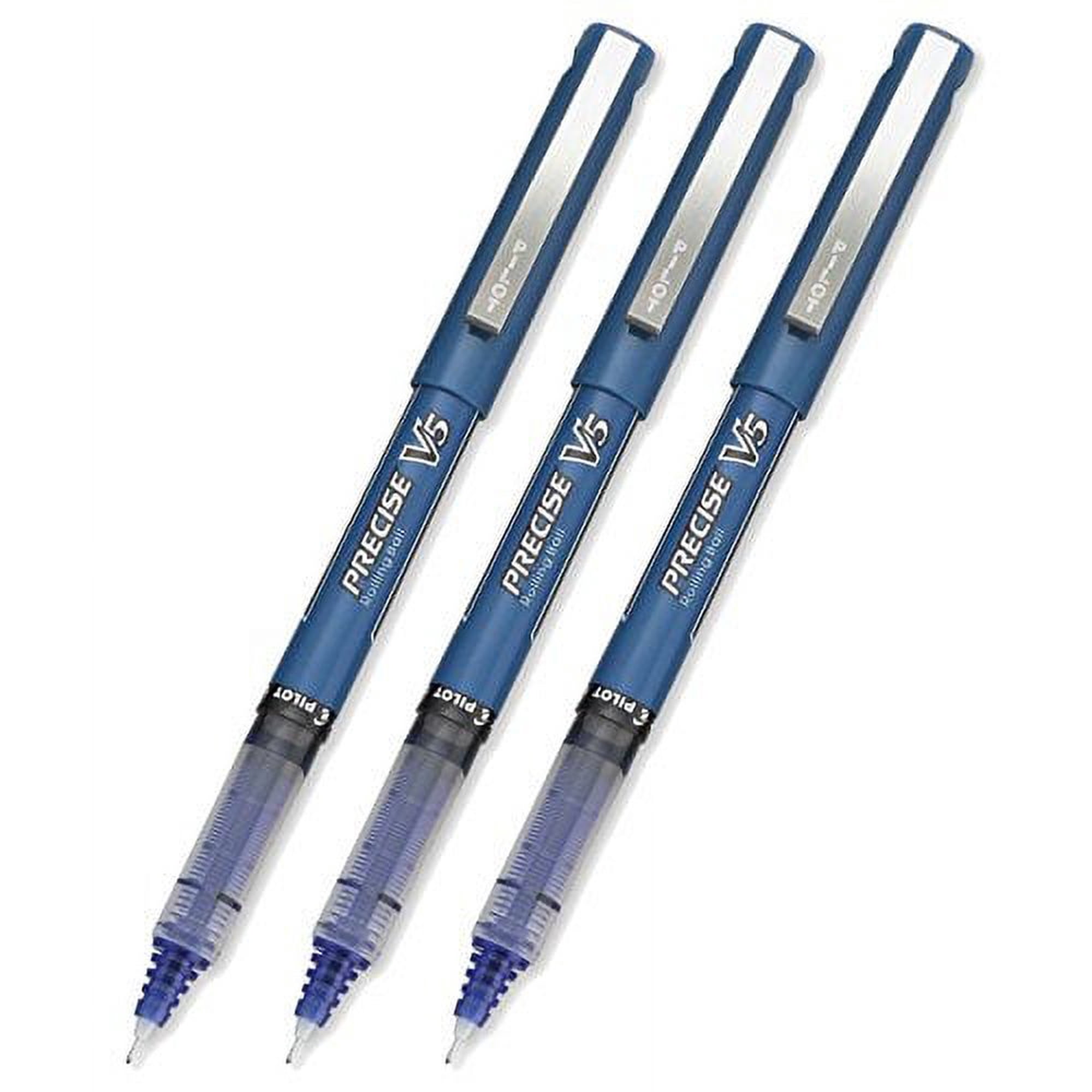 Pilot Precise V5 Stick Rolling Ball Pens, Extra Fine Point, Blue 3-PACK(35335)