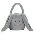 thumbnail image 2 of EclipseJewels Plush Easter Egg Bunny Bucket – Kids‘ Fluffy Candy Bag & Gift Bucket for Easter, Decorative Plush Easter Basket for Toddlers, Party Favors & Spring Festival Decor,Light Gray, 2 of 5
