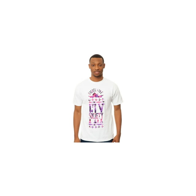 Fly Society The Aztec Stack - Camiseta gráfica para hombre, color blanco, pequeña