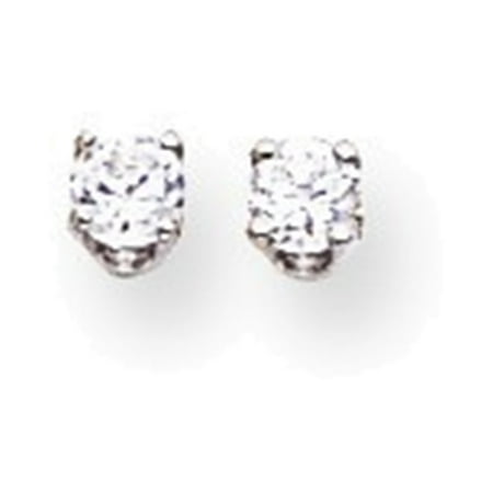 14k White Gold 2 9mm Round Single Stud Earring Mountings 14k White Gold 2 9mm Round Single Stud Earring Mountings