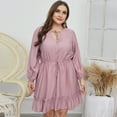 thumbnail image 3 of Summer Dresses for Women Maxi Dress Plus Size Dress Mid Length Skirt Solid Color Waist Sexy, 3 of 6